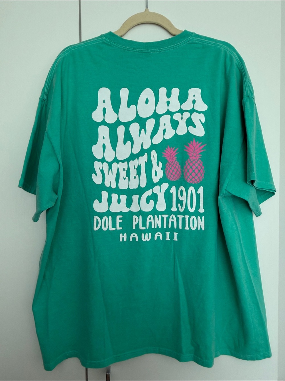 Blue 84 Dole Plantation Hawaii Pineapple Graphic T-Shirt Teal Women’s XXL